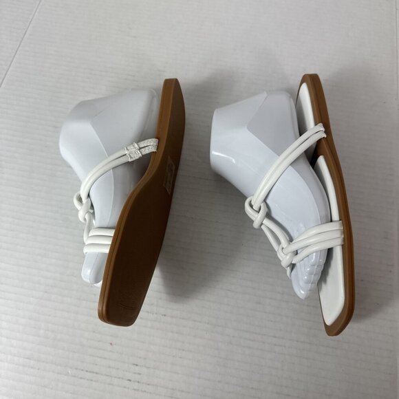 Azalea Wang Women's 8 Stetson White Slip On Square Toe Knot Sandals New 0188 - Picture 10 of 15